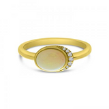 14KYG OPAL/DIA OVAL RING