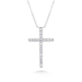 10KWG DIA CROSS PENDANT, 1/10C
