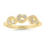 10KYG DIA FASHION RING, 1/10CT