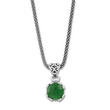 SS 7MM ROUND EMERALD PENDANT O