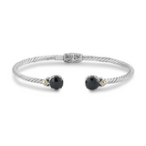 SS/18K 7MM ROUND BLACK SPINEL