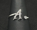 10K WG AND DIAM RING, LETTER A