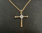 14KYG DIA CROSS PENDANT (.05D)