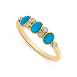 14KYG TURQUOISE & DIA BAND, .5