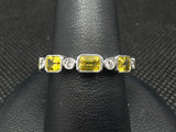 14K WG YELLOW SAPPHIRE & DIAMO