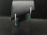 14KYG EMERALD & DIA HUGGIE EAR