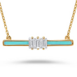 14KYG DIA & ENAMEL NECKLACE -