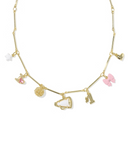 CHEER CHARM NECKLACE GOLD PINK