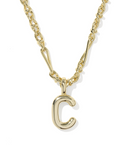 BUBBLE LETTER GOLD C NECKLACE