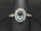 14K WG AQUAMARINE/DIAMONDS 0.3