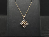 14K RG DIAMOND X PENDANT 0.35
