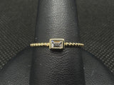 14KYG BAGUETTE DIA ROPE RING (