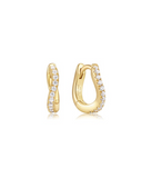 GOLD SLIM PAVE WAVE HUGGIE HOO