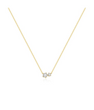 GOLD PRONG SET DUO NECKLACE