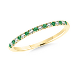 14K YG DIAMOND AND EMERALD RIN