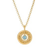 SS & YG PLATED BLUE TOPAZ NECK