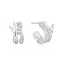 SILVER SPARKLE DOUBLE HOOP STU