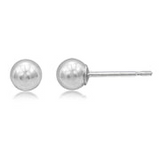 WG 6MM GOLD BALL EARRING 14K