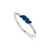 14KWG SAPPHIRE & DIA RING, 0.0