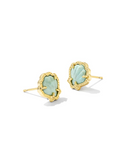 BYRNNE SHELL STUD EAR GOLD SEA