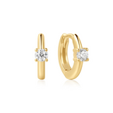 GOLD SOLITAIRE CZ EARRING