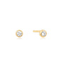 GOLD SOLITAIRE CZ EARRING