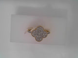 14KTYG DIA CLOVER RING, 1/3TDW