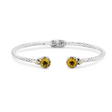 SS/18K 7MM ROUND CITRINE TWIST