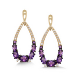 14KYG DIA & AMETHYST EARRING