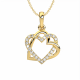 14K YG DOUBLE DIAMOND HEART 0.