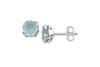 SS 7MM ROUND AQUAMARINE STUDS