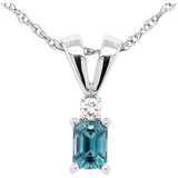 BLUE ZIRCON 0.57CT & 0.04CT DI