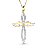 10KYG DIA CROSS PENDANT