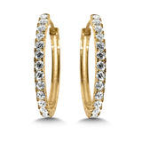 14K YG DIAMOND OVAL HOOP 1/2 C