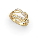 14K YG DIAMOND KNOT RING 0.52