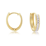 YEL HUGGIE W/ DIA CUT 14K