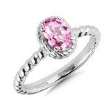COLORE SS CR PINK SAP RING, SI