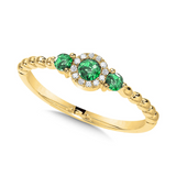 14KYG DIA & EMERALD RING