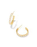CAILIN CRYSTAL HOOP GOLD METAL