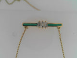 14KYG DIA & ENAMEL NECKLACE -