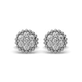 14KTWG DIA CLUSTER BUTTON EARR