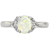 AUST OPAL & DIA RING 1/4CT Fin