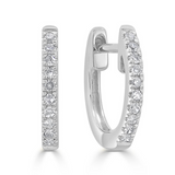 14KWG DIAMOND HUGGIE EARRINGS,