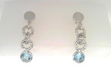 SS & BLUE TOPAZ SOLO EARRINGS