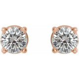 14K Rose 1/3 CTW Natural Diamond Stud Earrings