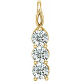 14K Yellow 9/10 CTW Natural Diamond Three-Stone Pendant