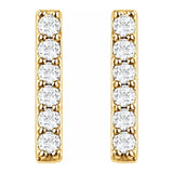 14K Yellow 1/10 CTW Natural Diamond Bar Earrings