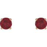 14K Rose 4 mm Lab-Grown Ruby Stud Earrings