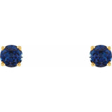 14K Yellow 4 mm Lab-Grown Blue Sapphire Earrings