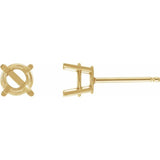 14K Yellow 4 mm Lab-Grown Blue Sapphire Earrings